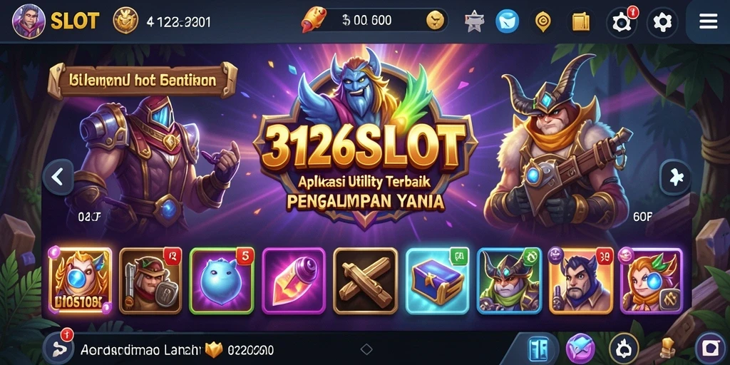 Screenshot utama 3126SLOT menampilkan antarmuka aplikasi Utility yang modern dan fungsional.