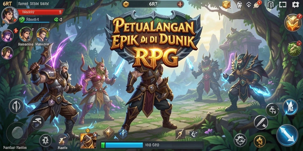 Tampilan gameplay epik dari 6RT yang penuh aksi RPG.