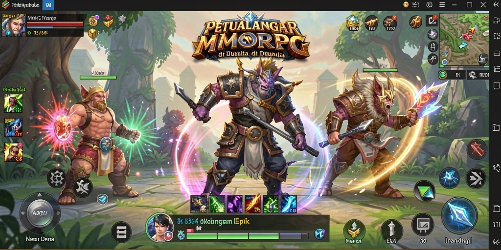 Tampilan gameplay menakjubkan di dunia MMORPG.