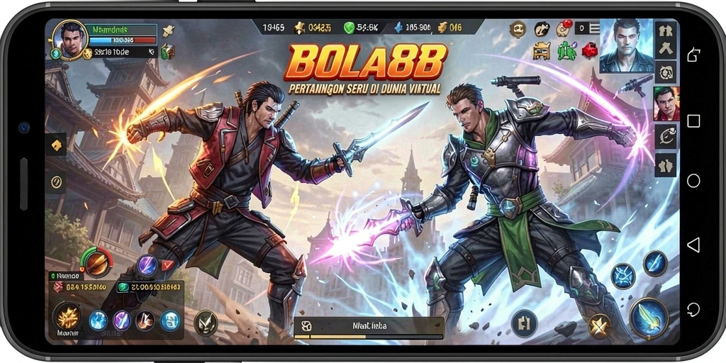 Tampilan gameplay BOLA88 yang mendebarkan saat pertarungan berlangsung.