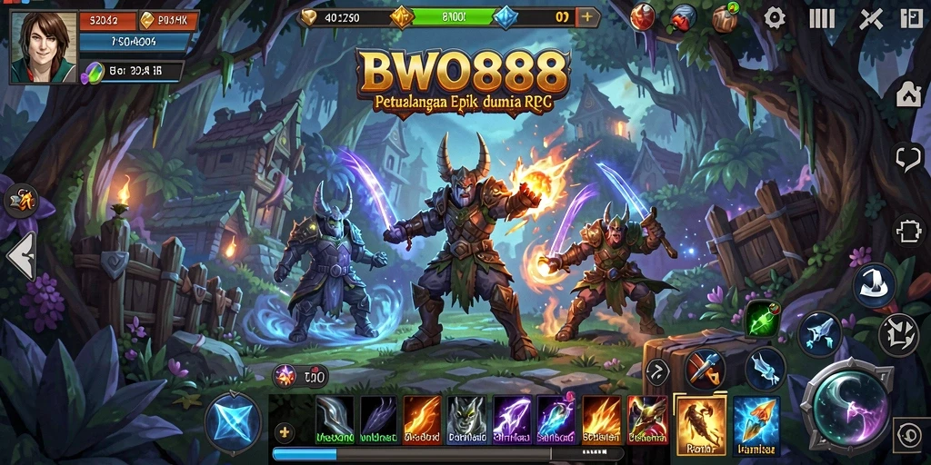 Screenshot gameplay BWO888 menampilkan aksi pertarungan seru dan karakter yang beragam.