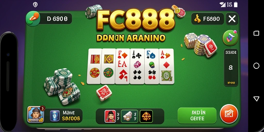 Screenshot gameplay <strong>FC888</strong> menampilkan aksi seru permainan Domino.
