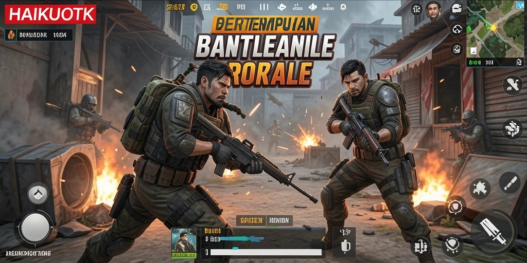 Tangkapan layar menunjukkan aksi pertempuran seru dalam HAIKUOTK.