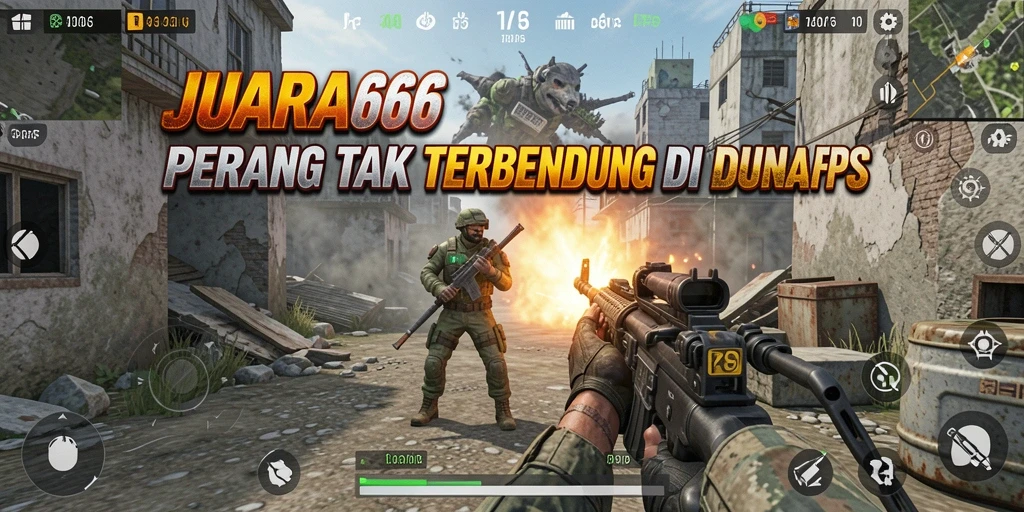 Screenshot gameplay JUARA666 menunjukkan aksi tembak-menembak yang mendebarkan.