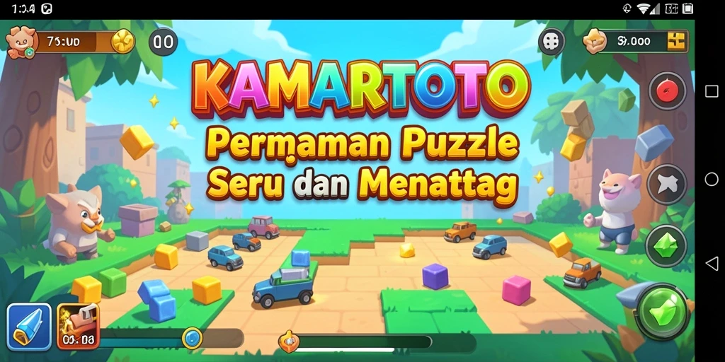 Tangkapan layar gameplay KAMARTOTO yang menarik dalam menyelesaikan puzzle.