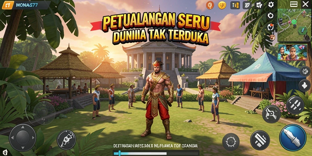 Tampilan gameplay MONAS77 yang penuh petualangan dan tantangan.