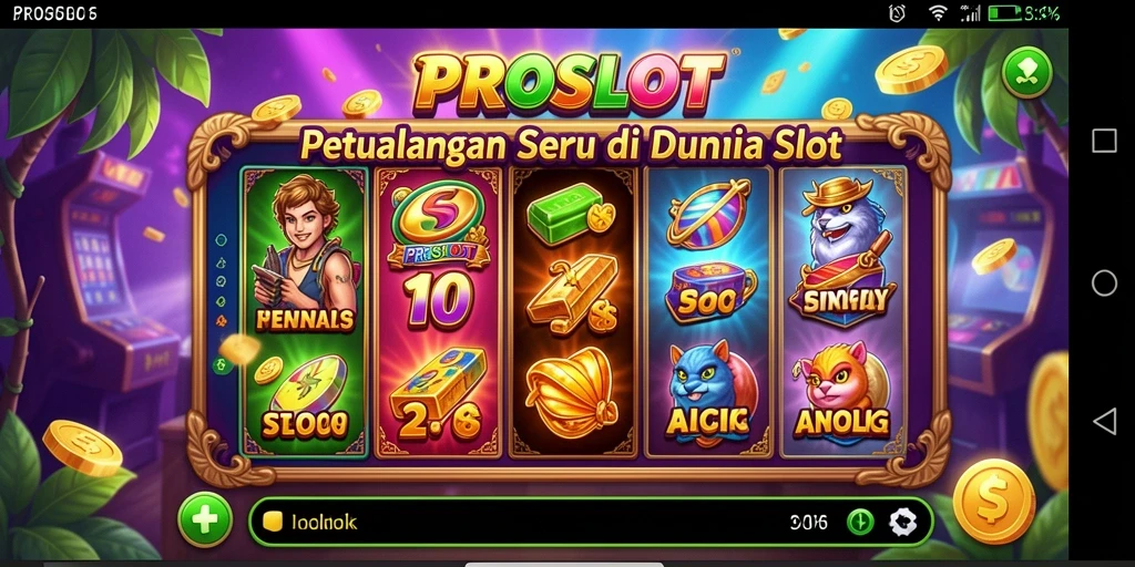 Screenshot gameplay PROSLOT menampilkan aksi seru mesin slot dalam petualangan.