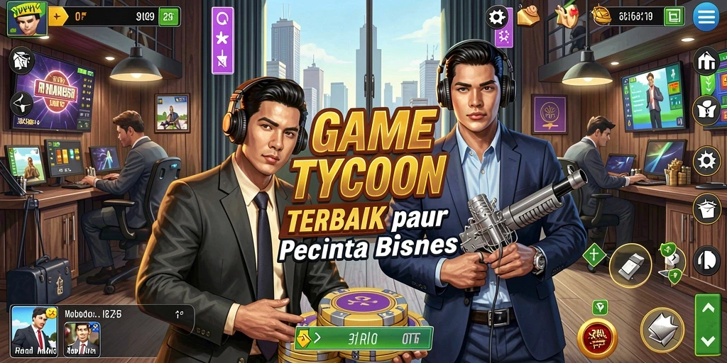 Screenshot gameplay RR89 menampilkan manajemen bisnis yang menarik.