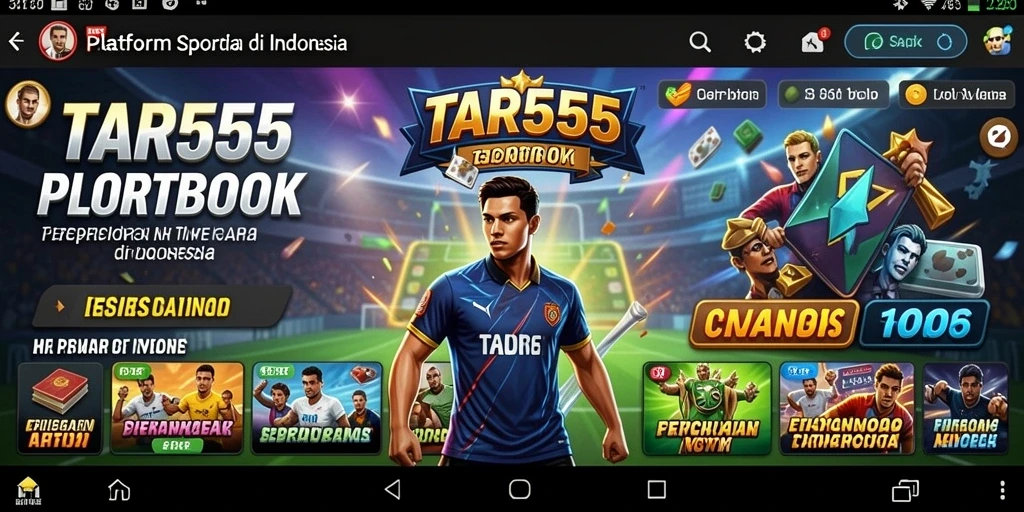 Tampilan utama TAR555 menunjukkan beragam pilihan taruhan olahraga.
