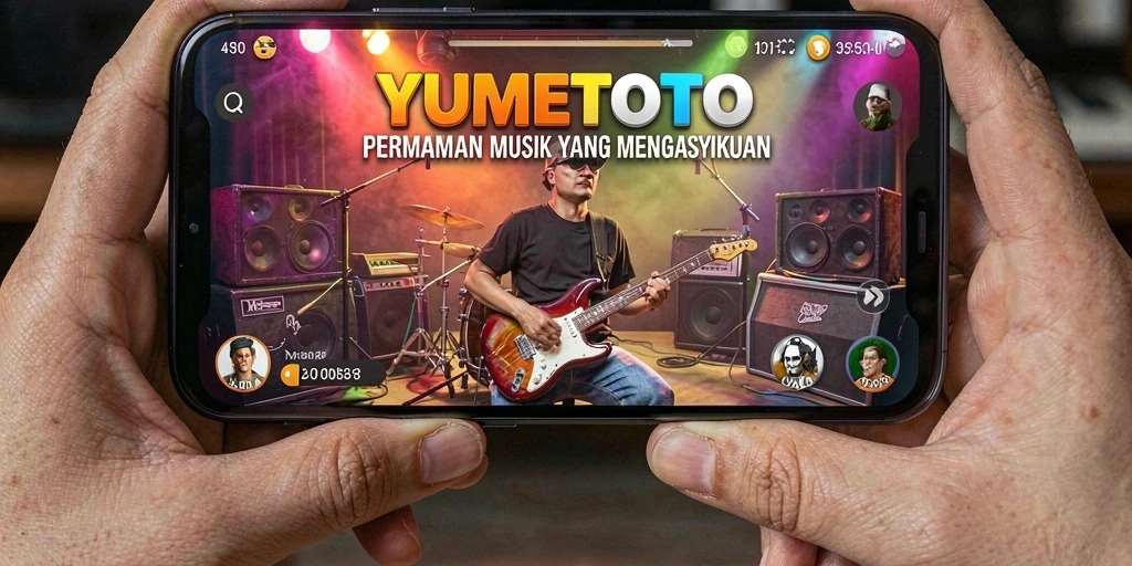 Screenshot gameplay YUMETOTO menampilkan efek visual yang memukau.
